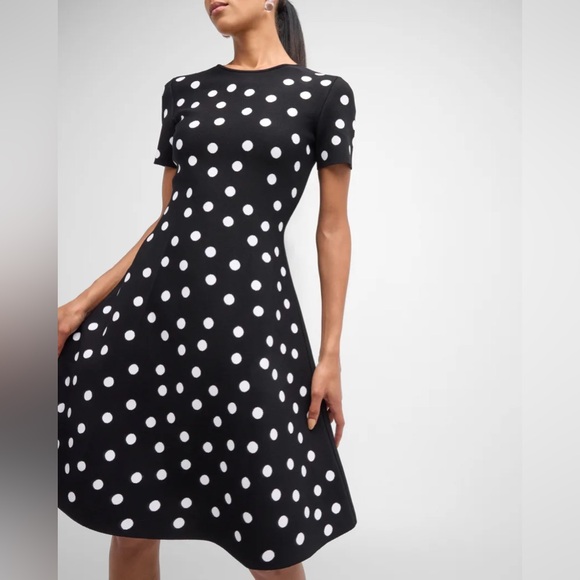 Carolina Herrera Polka Dot Fit-&-Flare Dress - Picture 5 of 16